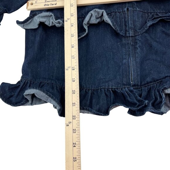 Umgee Women's Denim Ruffle Hem Jacket Full Zip Size Small - Picture 5 of 6